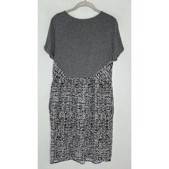 BCBG MAX AZRIA Women’s Gray Silk Bow Jersey Short Sleeve Dress Size Large - Picture 7 of 7
